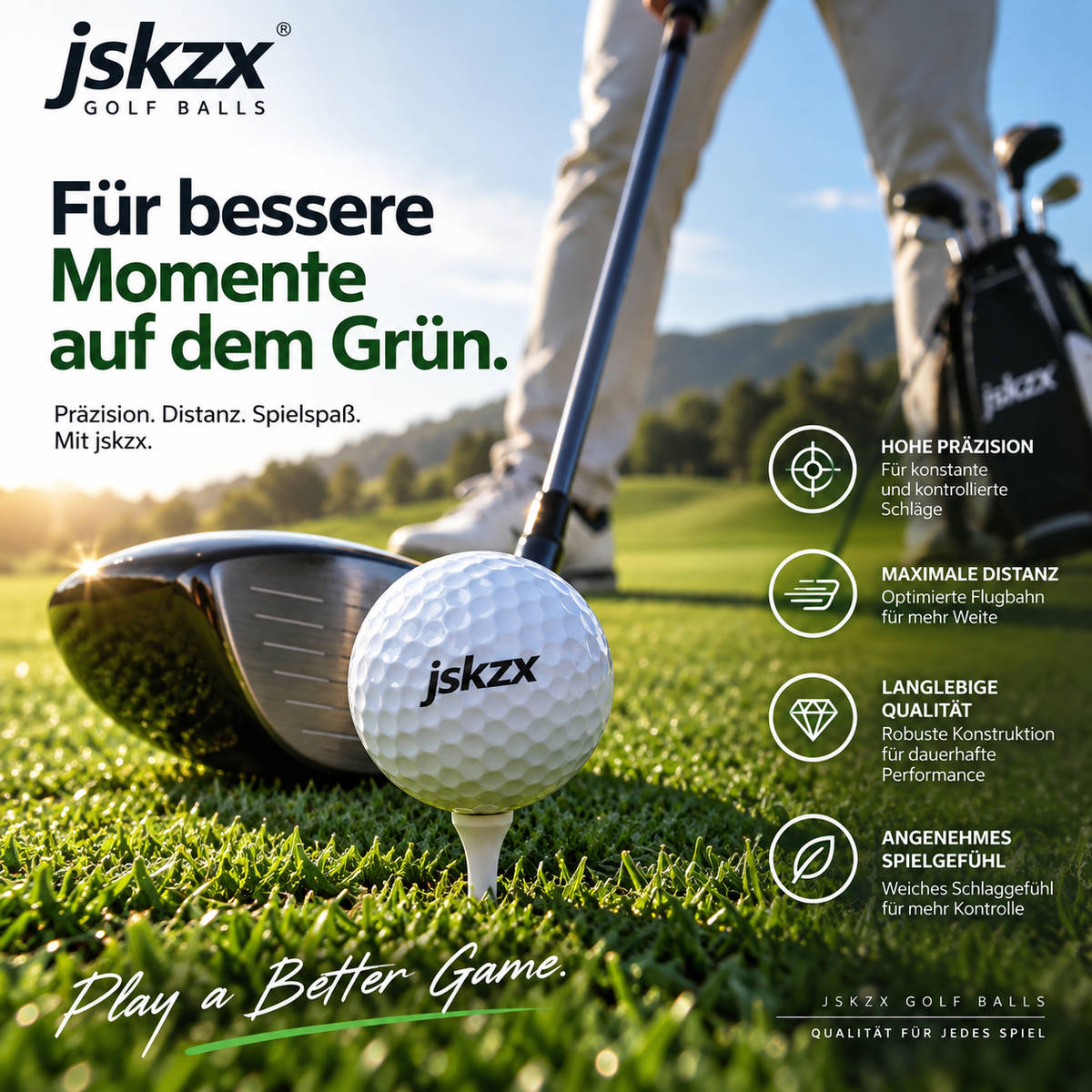 100 Stück Golfbälle im Set – Trainingsbälle für Golfplatz und Übung